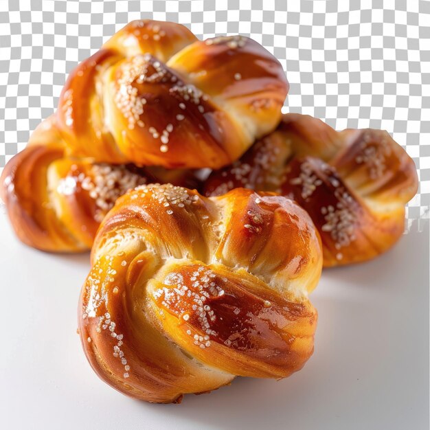 PSD una pila de pretzels con un fondo blanco con un patrón a cuadros