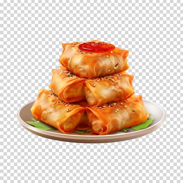 PSD pila de rollitos de primavera png