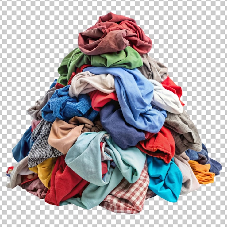 PSD una pila de ropa sucia de fondo transparente