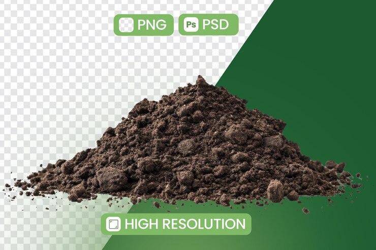 PSD una pila de suelo crea una textura natural con tema de jardinería y agricultura