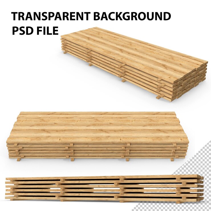 PSD pila de tablas de madera png