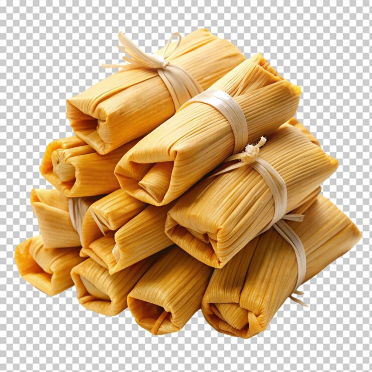 PSD una pila de tamales aislados sobre un fondo transparente
