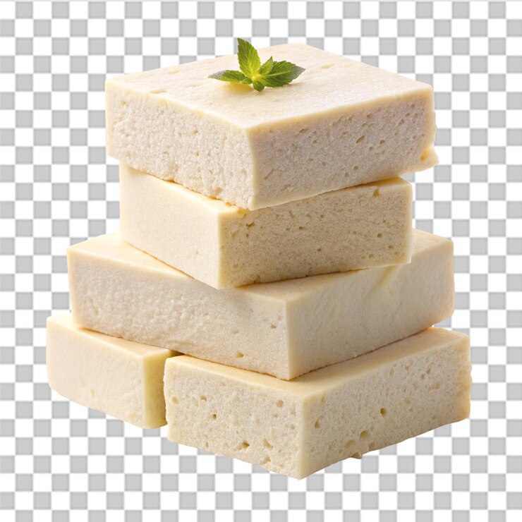 PSD una pila de tofu aislada sobre un fondo transparente