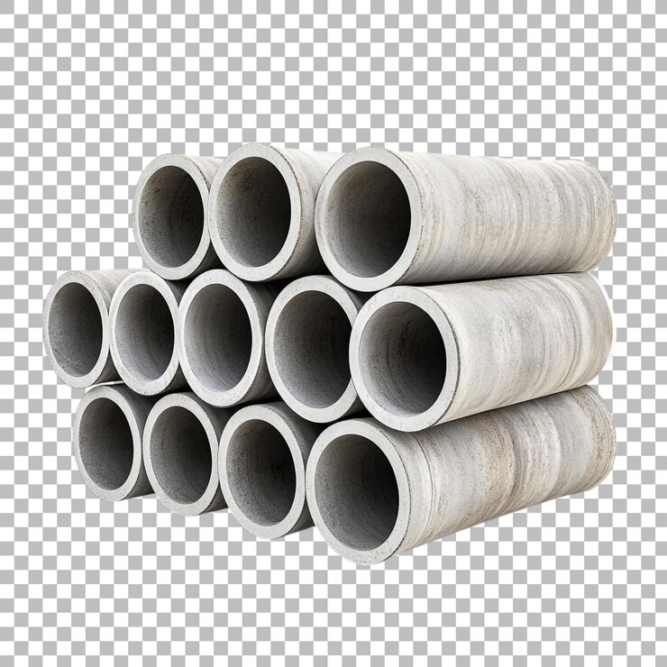 PSD una pila de tuberías de hormigón para la construcción de edificios