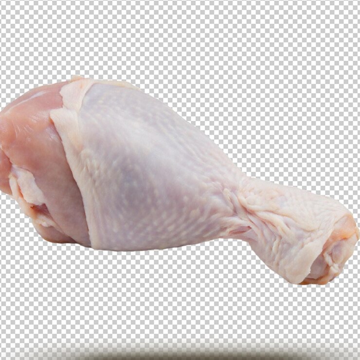 PSD pilarro de pollo crudo aislado sobre un fondo transparente