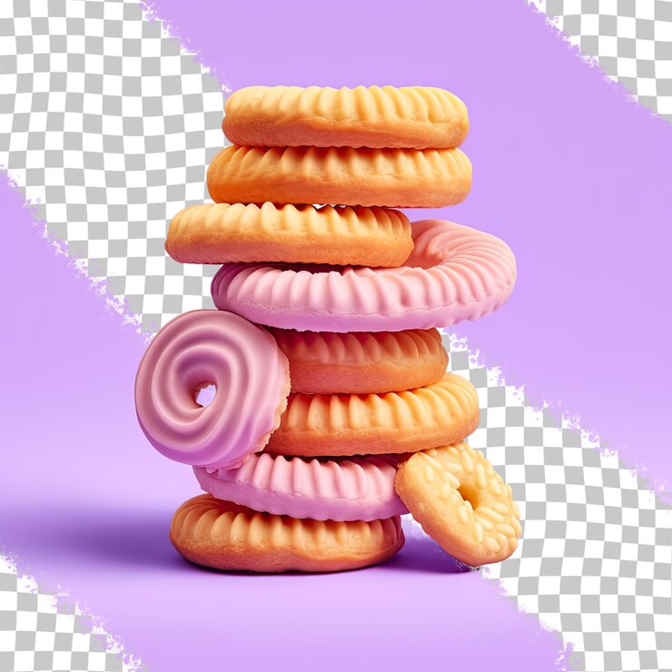 PSD las pilas de galletas están aisladas en un fondo transparente