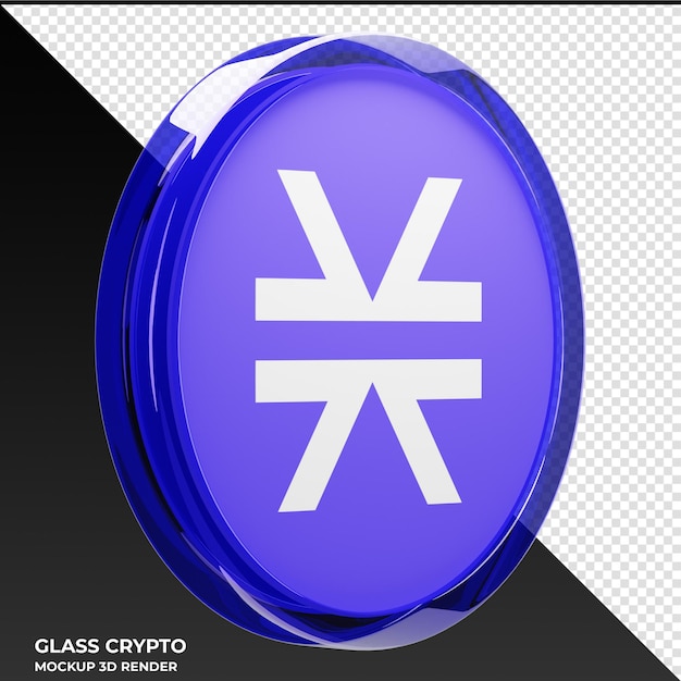 PSD pilas stx glass crypto coin ilustración 3d