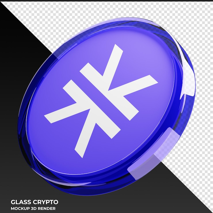 PSD pilas stx glass crypto coin ilustración 3d