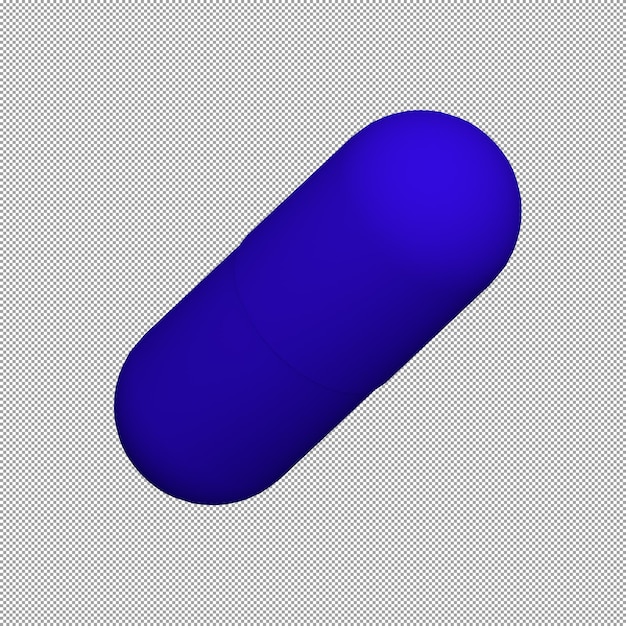 una píldora azul que está en un fondo gris