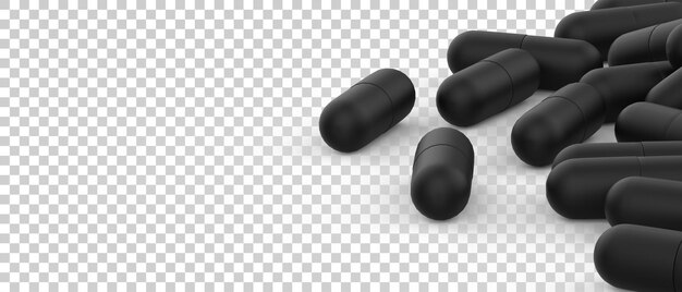 PSD píldoras de cápsula aisladas sobre fondo transparente ilustración de renderizado 3d