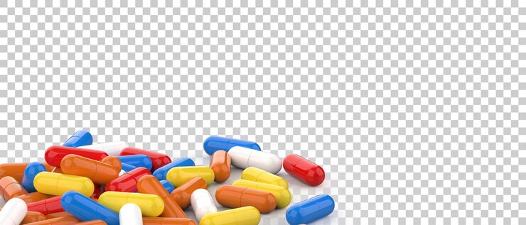 PSD píldoras de cápsula aisladas sobre fondo transparente ilustración de renderizado 3d
