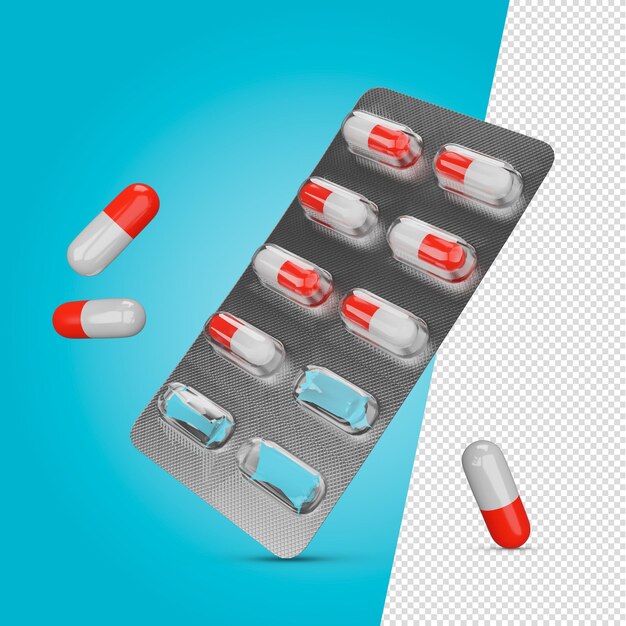 Píldoras de medicina renderizado en 3D