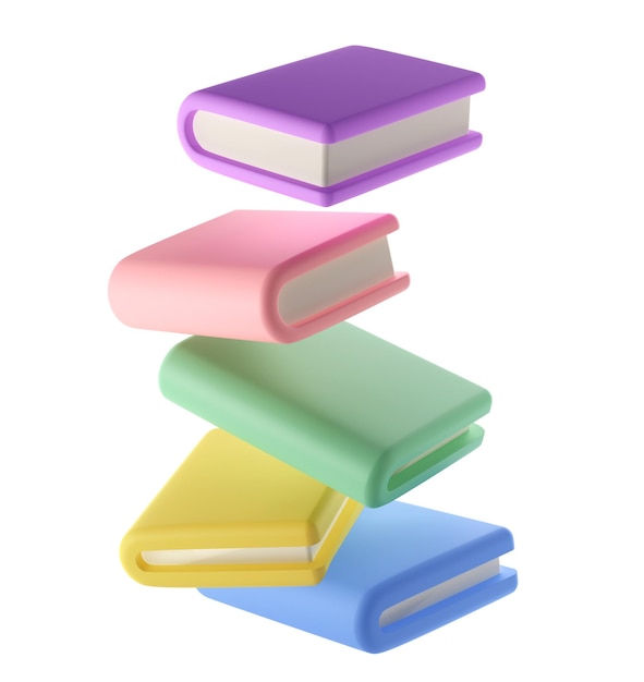 Pile 3d De Livre Fermé Dans L'air Icône Isolé Png Transparent Rendu  Littérature éducative