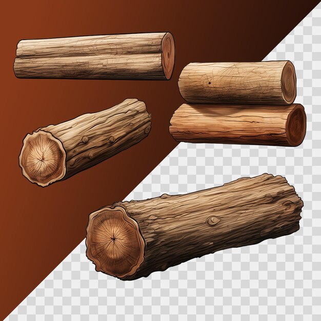 PSD pile de bois de chauffage ou pile de bois découpée png isolée sur fond transparent