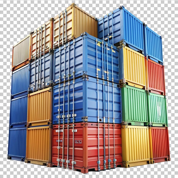 pile de conteneurs sur fond blanc