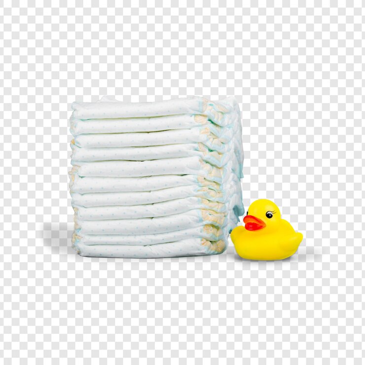 PSD une pile de couches avec un canard en caoutchouc