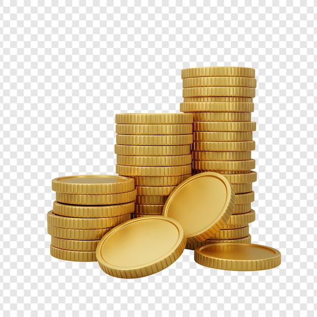 Pile di monete d'oro che rappresentano ricchezza e investimenti