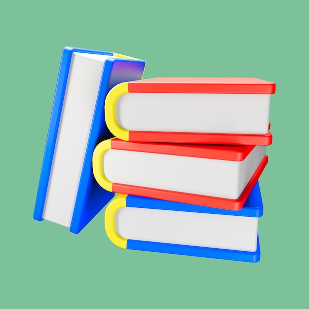 une pile d'icônes 3D de livres