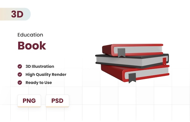 Une pile de livres 3D