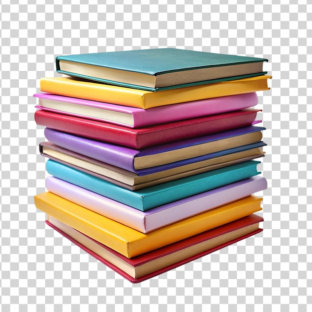 PSD une pile de livres colorés isolés sur un fond transparent