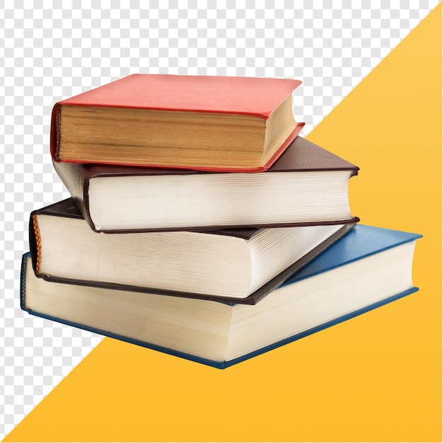 Une pile de livres colorés.
