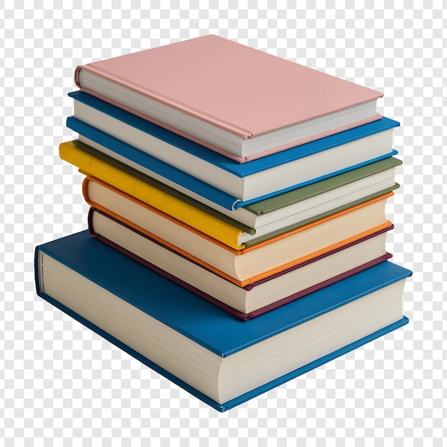 Une pile de livres isolés sur un fond transparent PNG découpé