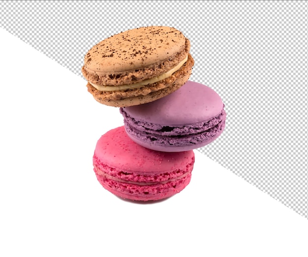 Une pile de macarons colorés
