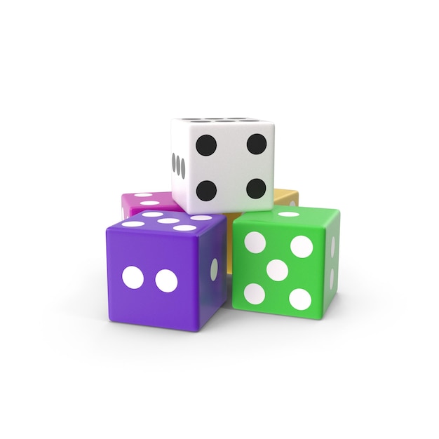 pile of colorful dice