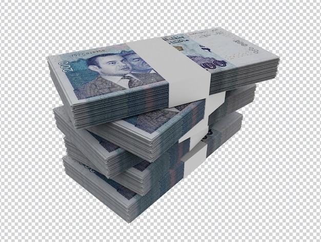 PSD pile de packs de 200 dirhams marocains