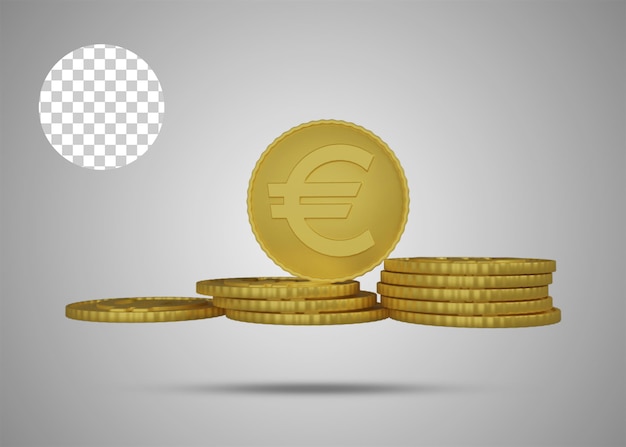 PSD pile de pièces d'or euro