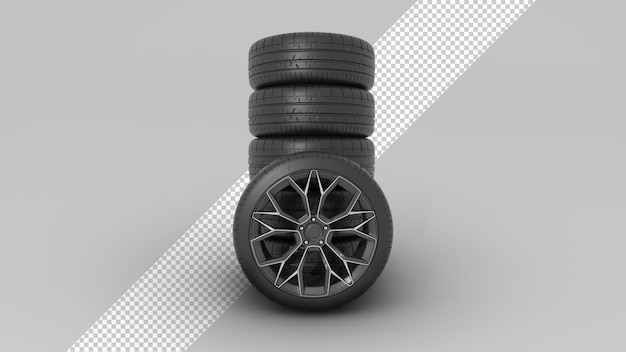 PSD pile de pneus debout, rendu 3d