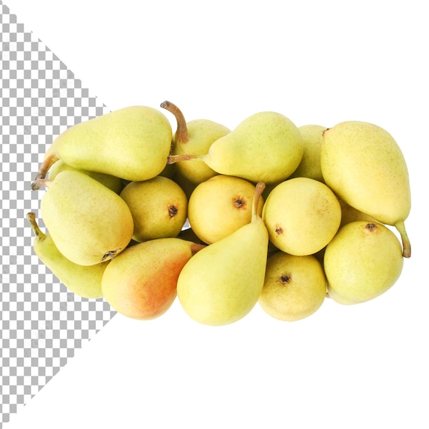 Une pile de poires jaunes mûres