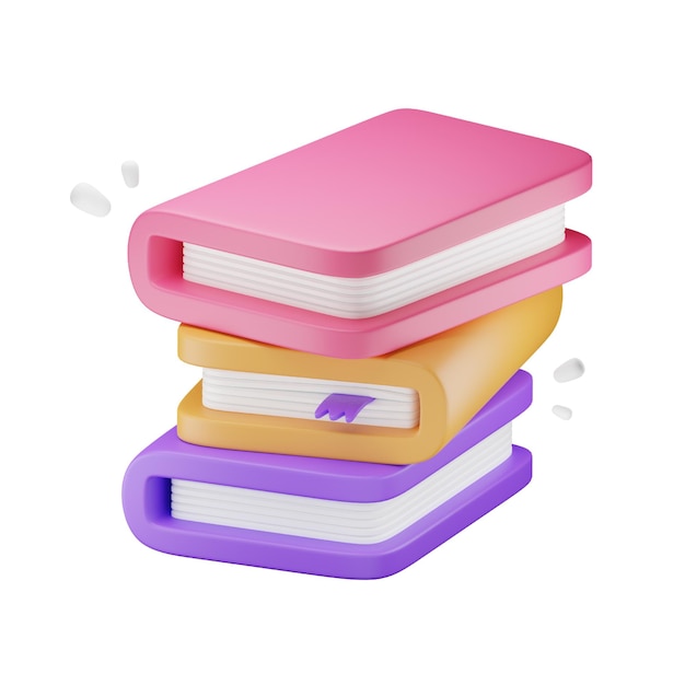 Piles de livres Icône 3D pour l'éducation et la littérature