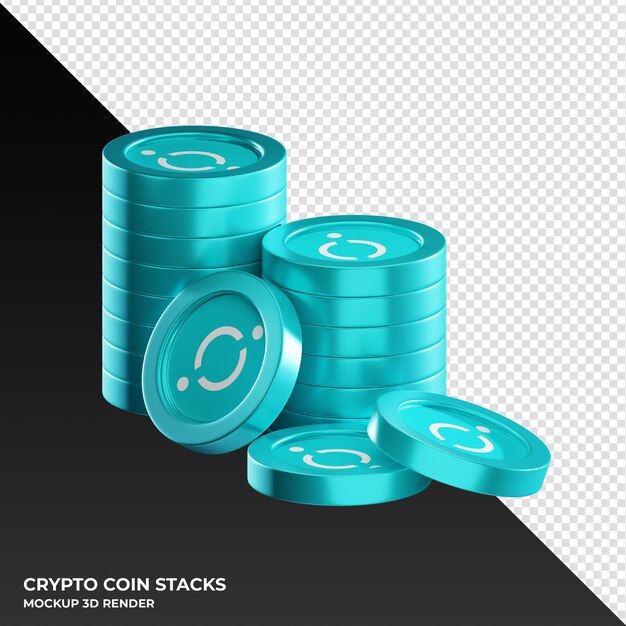 PSD piles de pièces icône icx illustration de rendu 3d de crypto-monnaie