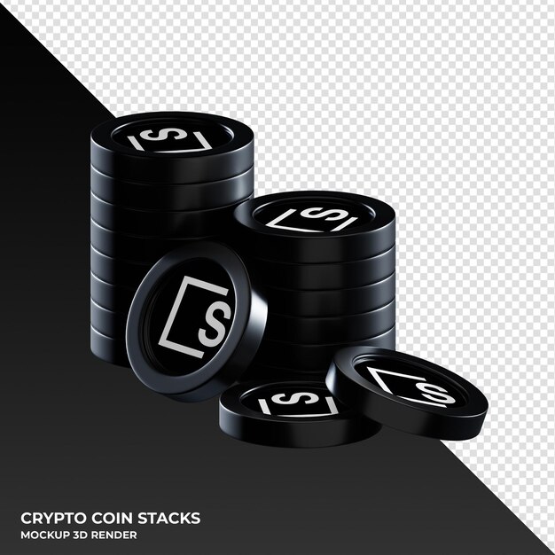 Piles De Pièces De Monnaie Skale Skl Illustration De Rendu 3d De Crypto-monnaie