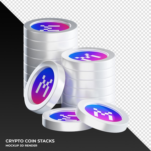 PSD piles de pièces mxc illustration de rendu 3d de crypto-monnaie