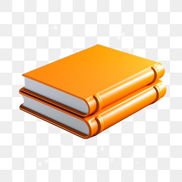 PSD pilha 3d de livro laranja