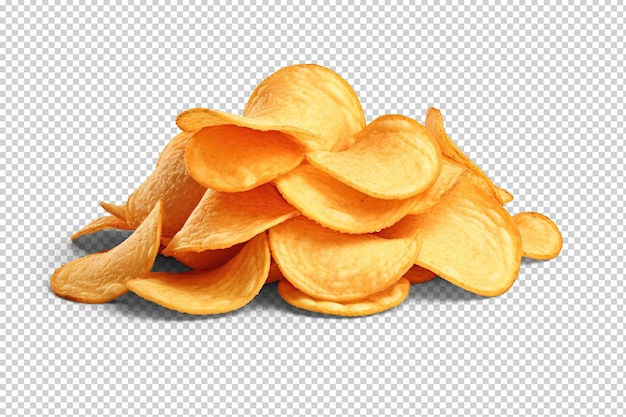 PSD pilha de batatas fritas manual cortada em transparente