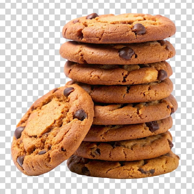 pilha de biscoitos isolada em fundo transparente