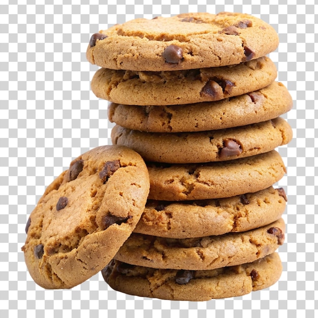 pilha de biscoitos isolada em fundo transparente