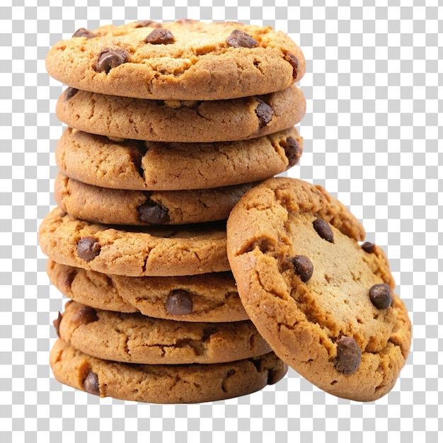 pilha de biscoitos isolada em fundo transparente