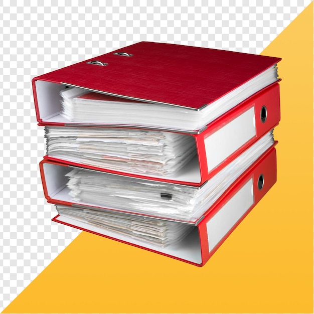 Pilha de encadernadores vermelhos