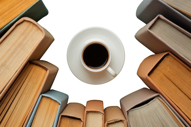 pilha de livros isolada