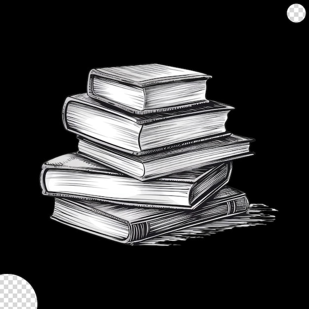 PSD pilha de livros png