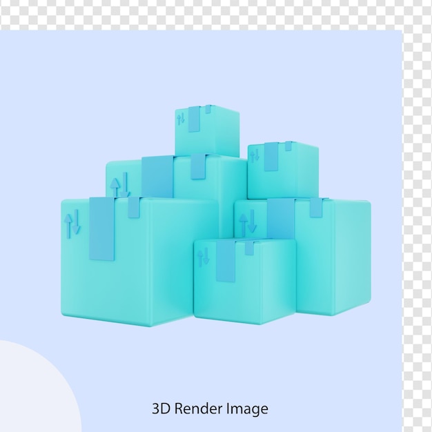 PSD pilha de pacotes de comércio eletrônico de renderização 3d