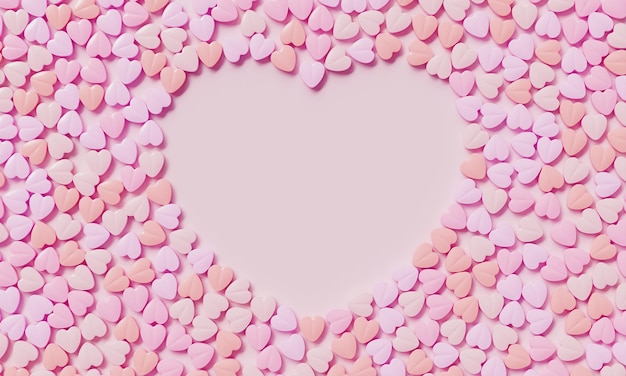 Pillole cardiache rosa sfondo rendering 3D