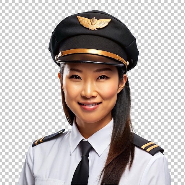 PSD piloto de avión mujer asiática