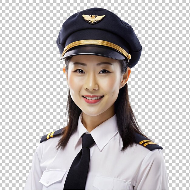 PSD piloto de avião mulher asiática