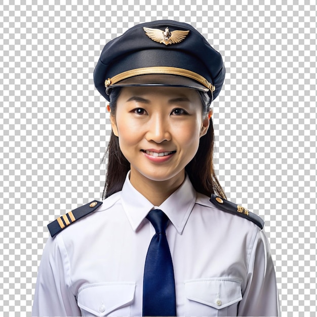 Piloto de avião mulher asiática