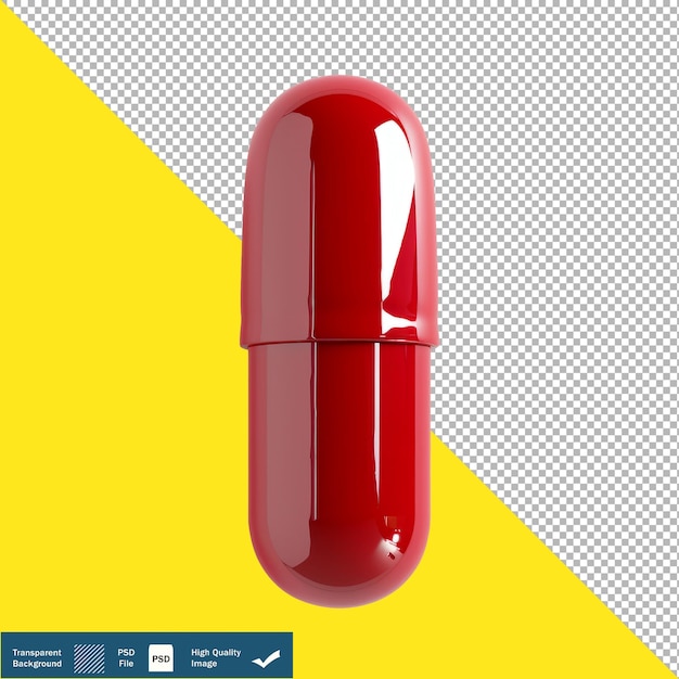 PSD pilula roja futurista en fondo blanco concepto de medicina innovadora fondo transparente png ps